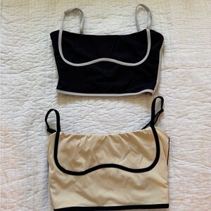Amazon Black and Cream Crop Tops